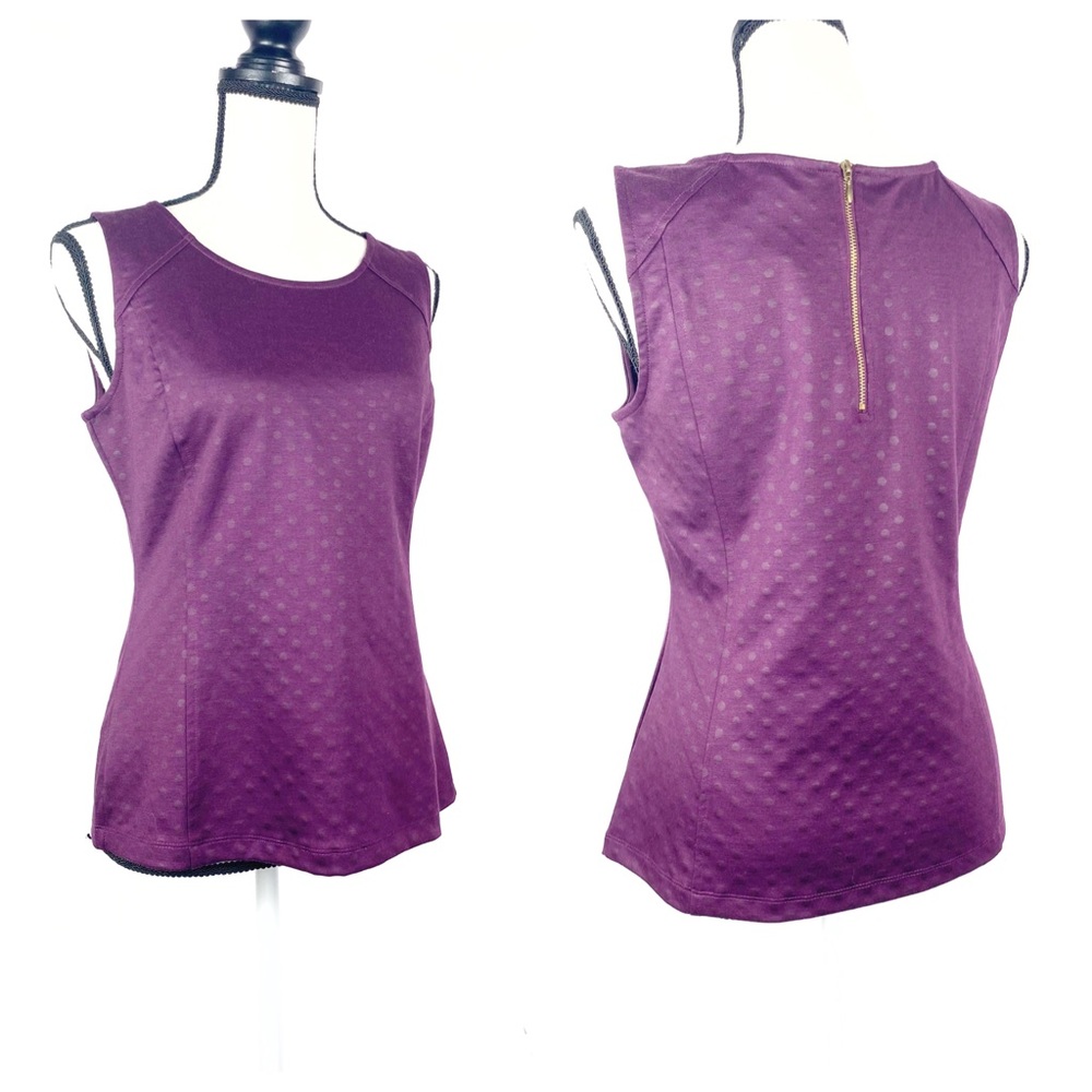BANANA REPUBLIC Purple Polka Dot Sleeveless Top 6